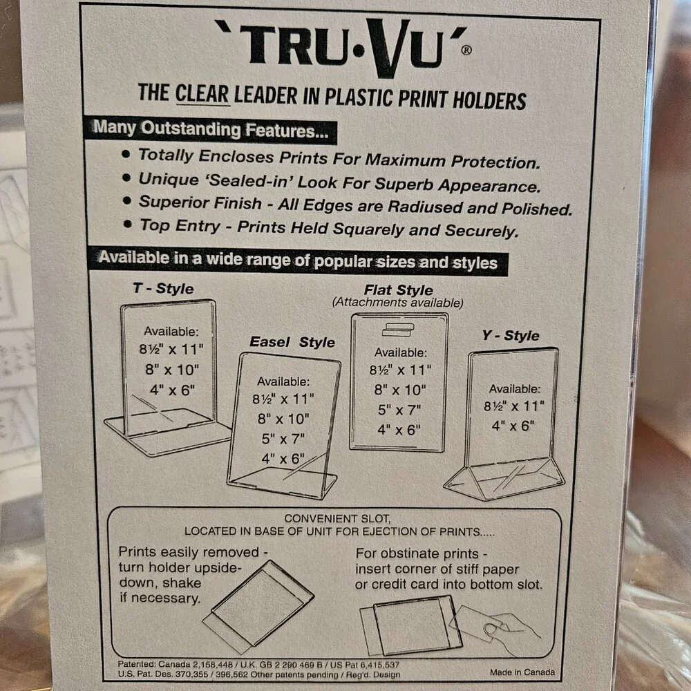 Lot of 8 - 5X7 Photo Frame Easel Style Clear Table Top Display Wedding Menu - Picture 3 of 4